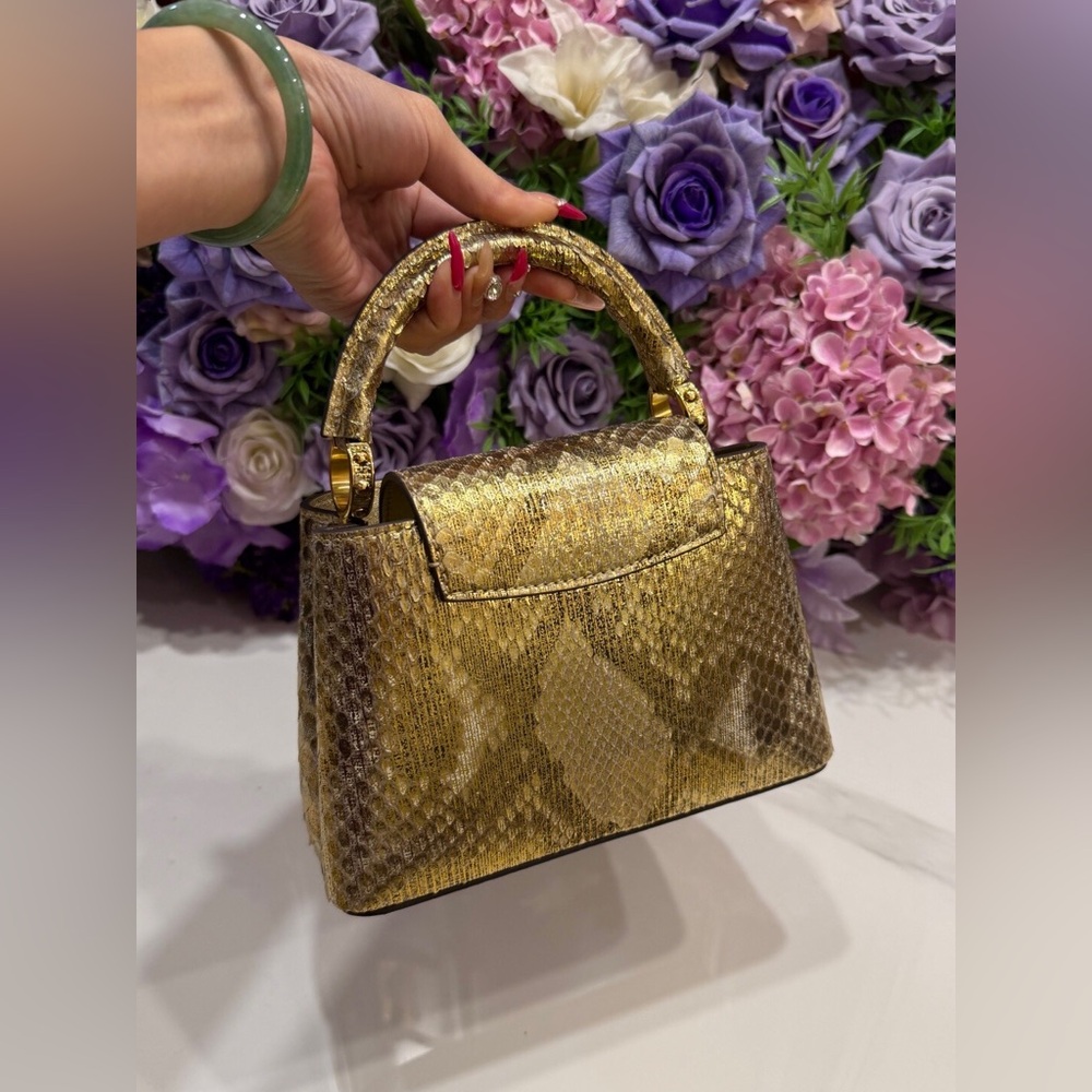 Louis Vuitton Capucines Mini Gold Python Handbag - Picture 9 of 9